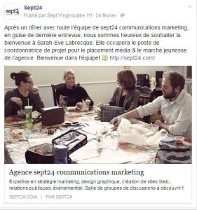 Agence sept24 | Communications marketing - sept24 postFB