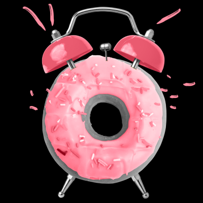 pink clock made out of a doughnut 4-day week